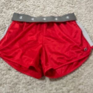 Champion Red and Gray Women's Athletic Shorts